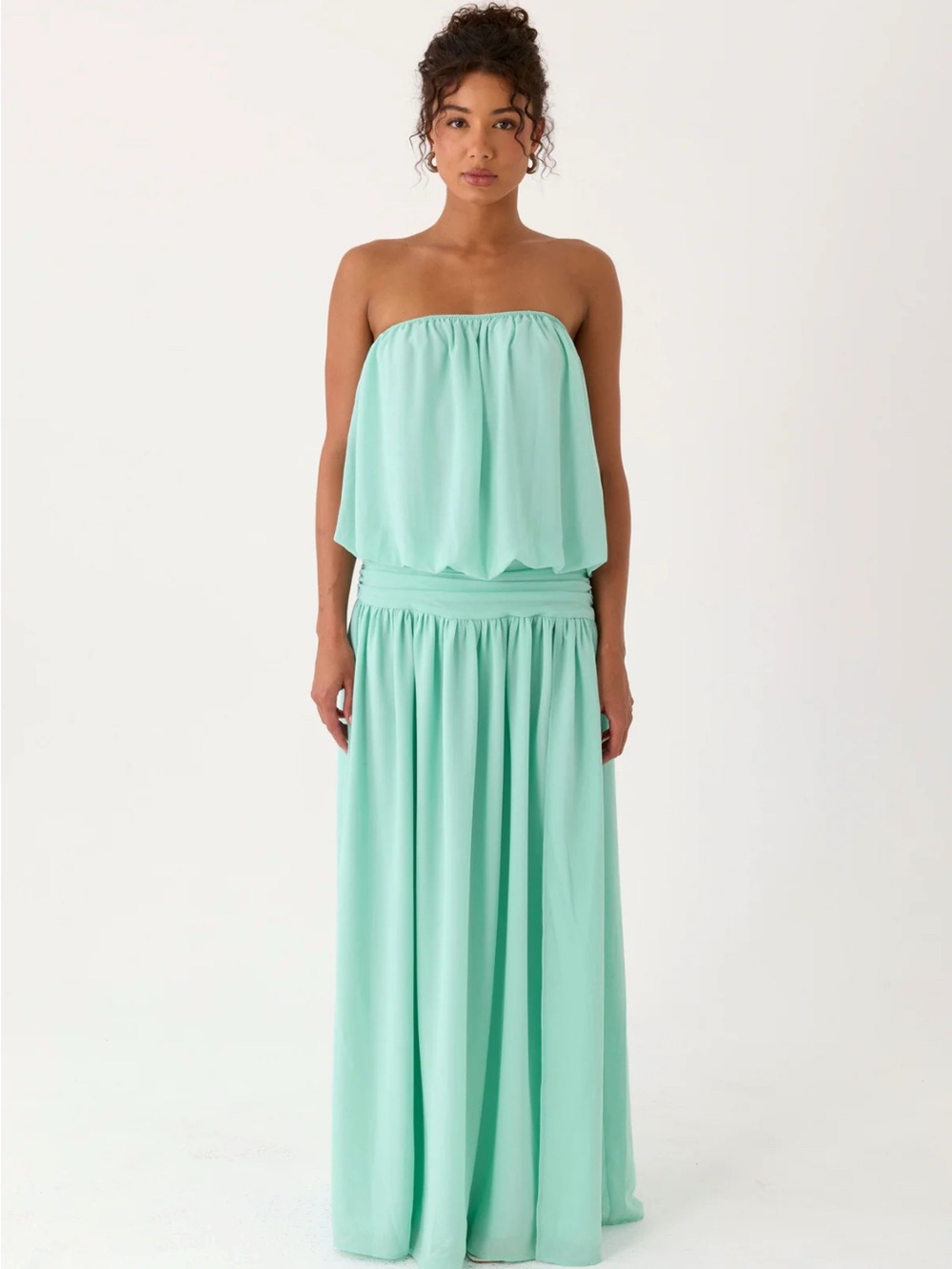 Peppermayo Lioras Strapless Maxi Dress- Aqua